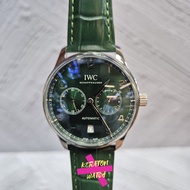 JAM TANGAN IWC.S PORTUGUISER SILVER HIJAU PLAT HIJAU