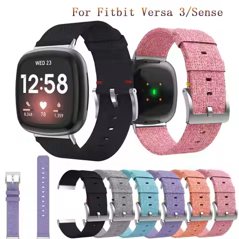 Strap For Fitbit Versa 2 Versa 3 /Sense Lite Women Men Breathable Woven Fabric Strap Replacement can