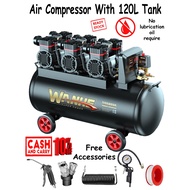 Air Compressor 120L Tank, Oilless Air Compressor Oil Free Air Compressor Oil Less Air Compressor Sil