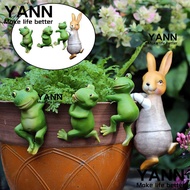 YANN Frog Rabbit Statue Simulation Model Flowerpot Fish Tank Accessories Resin Frog Sculpture