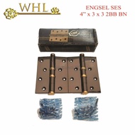 SES 4" Black 4x3x3 2BB Solid Brass 2 Tone Finish Window Door Hinge