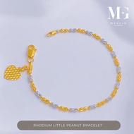 Merlin Goldsmith 22K 916 Gold (Rhodium) Little Peanut Bracelet