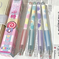 4pcs Cute Bubble Gum Square Rod Pressing Gel Pen Multi-functional Student Brush Question Neutral Pen