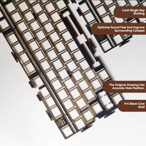 LEOBOG Hi75 Positioning Plate FR4 Black Core Sinking Gold Limit Single Bond Flex Cut Custom Gaming M