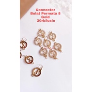 1 Connector Eight Gem Round Pendant/