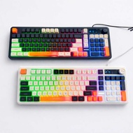 Wired Keyboard with Backlight Gaming Keyboard Colorful Backlight 98 Keys Removable Keycaps