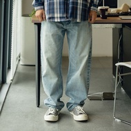 baggy jeans seluar jeans koyak lelaki TRS Men's Clothing|25SS Japanese Retro 14OZ Red Ear Washed Cat