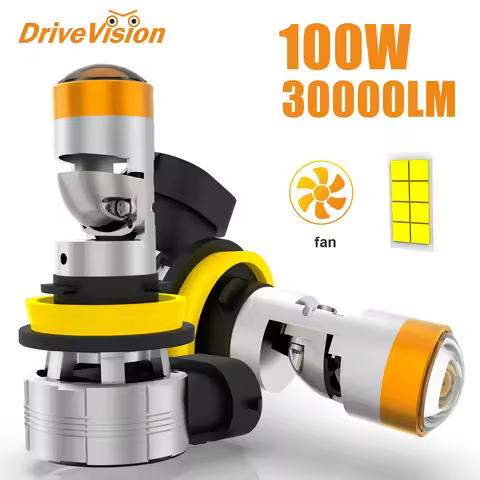 DriveVision H7 H18 Led Lens H11 H8 H9 Led Projector 9005 9006 9012 Car Headlight Mini Lens Projector