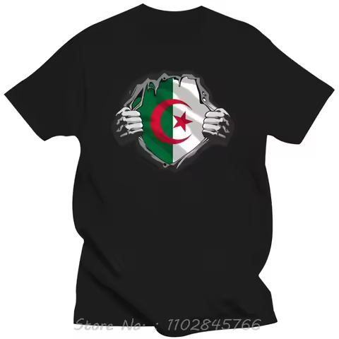 Funny Algeria Algerian Flag Pround Oversized T-shirt Mens Clothing Birthday Gifts Fitness T Shirt Su