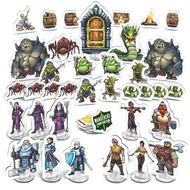 36x Premium Flat DND Miniatures with Bases | Dungeons and Dragons Starter Set 5e Mini Figures (Essen