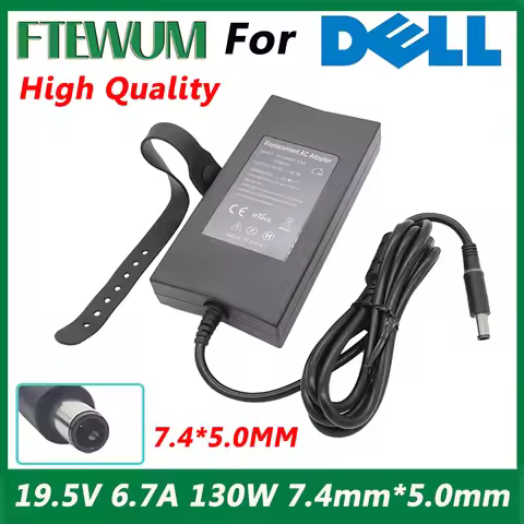 19.5V 6.7A 130W 7450 Laptop Charger Adapter For Dell G3-3590/G5-5587/Inspiron 7577/7567/G3-3579/7720