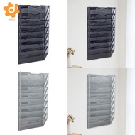 [utruiut0k] Wall File Holder Storage Shelf Wall Hanging with Nametag Label Mesh Metal Organizer Mail