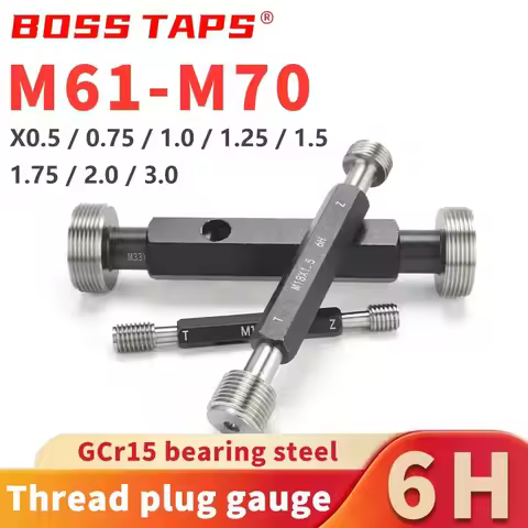 1PCS 6H M61-M70 Steel Metric Standard Fine Screw Thread Plug Gauge High Quality Measuring Tool Whole