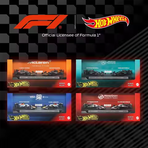 Hot Wheels JMM89-A F1 2-Pack Premium Diecast Car-Formula 1 Racing Set,Red Bull Mercedes McLaren Haas