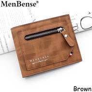 MenBense 2022 New's Men's Wallet Fashion PU Leather Stitching Design Wallet Zipper Coin Pocket Tri-fold Short Brand Wallet Men's Business Wallet
