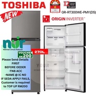[NUR REBATE]Toshiba Inverter 2 Door Fridge GR-RT300WE-PMY 270L Gross Capacity