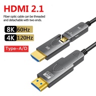 10m 20m 30m 50m 8K Detachable Fiber Optic HDMI-compatible 2.1 Cable ARC 48Gbps 8K Micro HDMI Line for PC HDTV Box Projector Cable