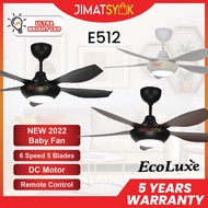 [NEW 2022] ECOLUXE Baby Fan E512 42inch 6 Speed Forward Reversal DC Motor Ceiling Fan Kipas Siling ECOLUXE FAN