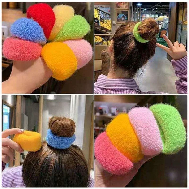 KUNCIRAN DONAT JUMBO WARNA WARNI / KUNCIRAN RANBUT DONAT JUMBO / IKAT RAMBUT BESAR JUMBO