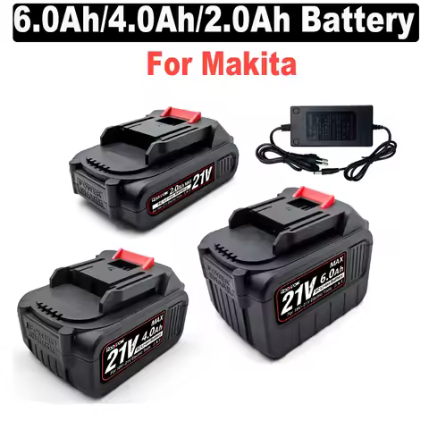 6.0Ah 4.0Ah 2.0Ah Rechargeable Lithium Battery For Makita For Cordless Car Polisher Water Gun Angle 