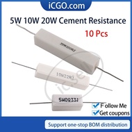 10Pcs 5W 10W 20W Cement Resistor Power Resistance 2.7K 3K 3.3K 3.9K 4.7K Ohm Cement Resistance