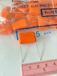 (แพ็ค1ตัว) C 1UF 450V 105K450 NISSEI Japan สีส้ม ขา22มิล 105PF 1000n 450V คาปาซิเตอร์ 1UF 450V Cไมล่