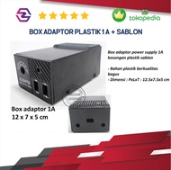 Box adaptor power supply 1A kosongan plastik sablon