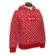 路易威登 Supreme Box 標誌連帽衫紅色 XXS LV 正品 ak145