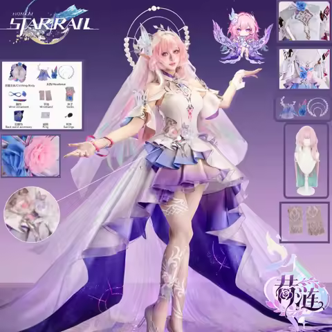 Cyrene Cosplay Honkai: Star Rail Cyrene Mem New Form White Pink Lolita Dress Wig Headpieces Accessor
