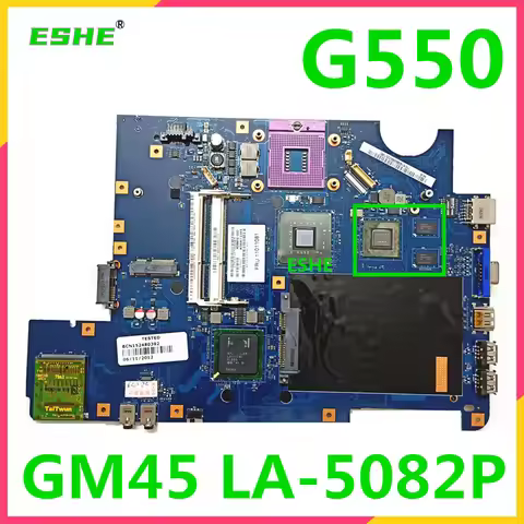KIWA7 LA-5082P Motherboard For Lenovo G550 Laptop Motherboard 11011159 DDR3 GM45 N10M-GE1-S GPU 100%
