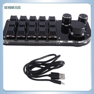 HOME ELEC-Programming Macro Custom 15 Keys 3 Knob Keyboard RGB Copy Paste Mini Button Photoshop Gami