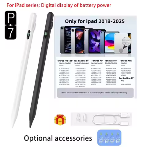 P+7 Stylus Pen Dedicated For Apple iPad AIR MINI6/7/8 IPAD A16 IPAD11 IPADPRO Battery Display 4+2tip