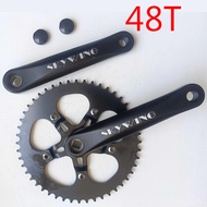 Aluminum Alloy Bicycle Single Speed Crankset For Fixie 44T 48T 52T Square Hole Road Bike MTB BMX Cra