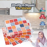 20X20CM Mosaic Tile Kitchen Tiles Sticker Waterproof Self Adhesive Kitchen Wall Sticker Wallpaper Dinding Dapur Gas