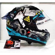 HELM KYT R10 SERI 3 AQUA PAKET GANTENG PULL MOTIP