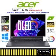 Acer Swift X 16 OLED SFX16-61G-R0GZ - AMD Ryzen 9 7940HS - GeForce RTX 4050 6GB - 16GB DDR5 RAM - 1TB SSD (2Yrs Agent)