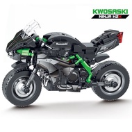 Compatible Lego Building Blocks Kawasaki h2r Boy Motorcycle Children Educational Assembly Model Coll
