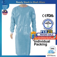 【Ship Today-KL】PE Coated PP Non Woven Isolation Gown 42gsm KKM Approved 100% Water Resistant CE & FD