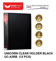 Unicorn A3 Refillable Clear Book Holder File Black UC-A3-20RB (12 PCS) A3 Folder, A3 Holder, File Ho