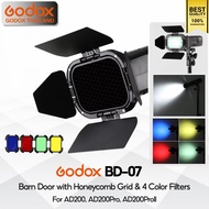 Godox BD-07 Barn Door with Honeycomb Grid & 4 Color Filters บาร์นดอร์และเจลสี สำหรับ AD200 AD200Pro