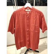 MERAH KEMEJA Preloved Gianni D'Marco Men's Pink Shirt Short Sleeve Shirt Formal Office Work Shirt