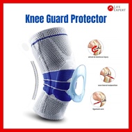 [1 Piece] Knee Guard Protector | Knee Elastic Wraps | Silicone Gel Spring Support | Sports Equipment | Pelindungan Lutut