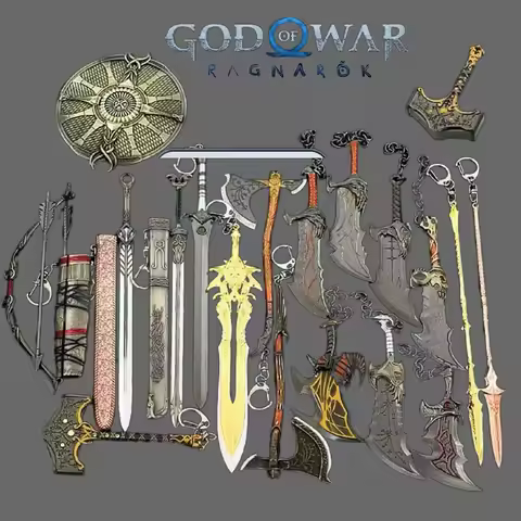 20cm 9inch God of War Ragnarok Leviathan Axe Blades Chaos Draupnir Spear Shield Sword Alloy Model Ke