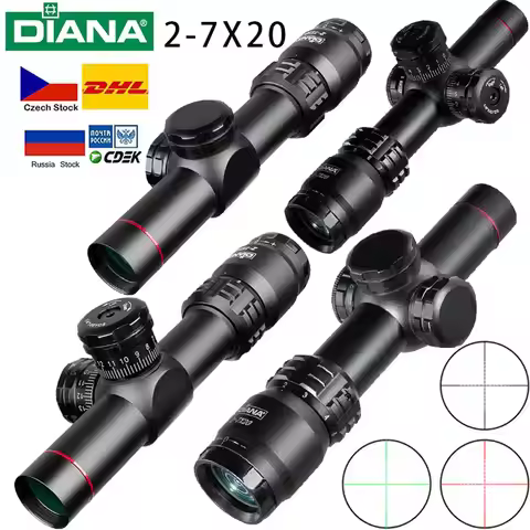 DIANA 2-7x20 IR Illuminated Rifle Scope Dot Scope Crosshair Scope Rifle Scope Hunting Scope Outdoor 