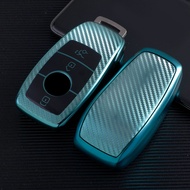 Soft Carbon Fiber TPU Car Key Protection Case Cover for Mercedes Benz 2017 2018 E Serials E300 E200 