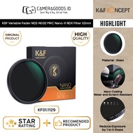 K&F KNF Variable Fader ND2-ND32 MRC Nano-X Variable ND Filter 52mm