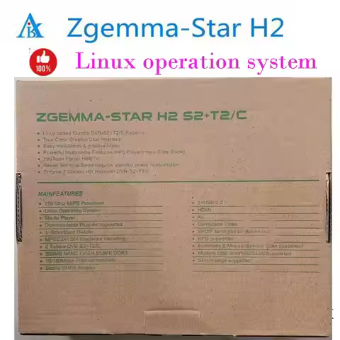 [Genuine] Zgemma-Star H2 Digital Satellite TV Receiver Linux Enigma2 Receptor DVB-S2X+DVB-T2 HDTV Re