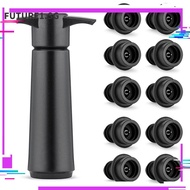 FUTURE1 Wine Saver Pump, Plastic with 10 Vacuum Stoppers Wine Preserver, Practical Reusable Black Easy to Use Bottle Sealer Wine Bottles