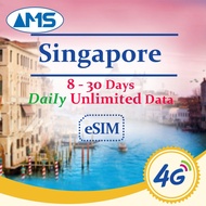 Singapore esim 8-30 Days Daily Unlimited Data SIM Card for travel,Prepaid sim card Unlimited 4G LTE 