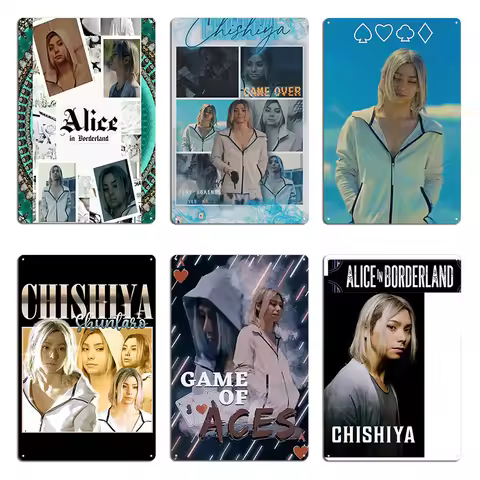 Shuntaro Chishiya Collage Metal Plaque Poster Cave Bar Designing Garage Design Alice In Borderland T